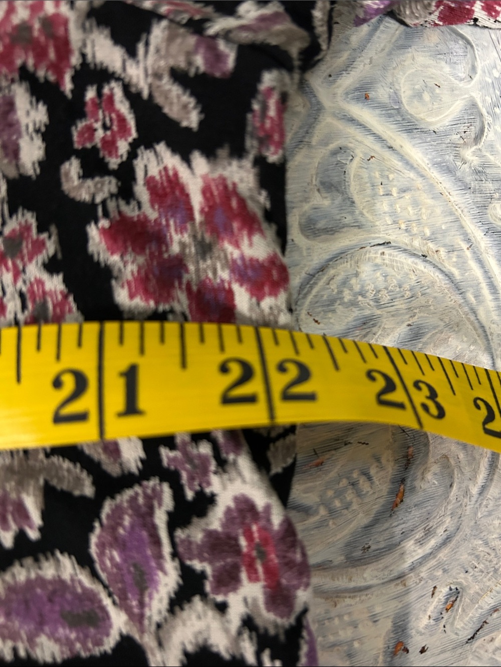 JJill Women's Black Floral Paisley Scoop Neck Top - Size L Pink & Purple - Picture 8 of 10